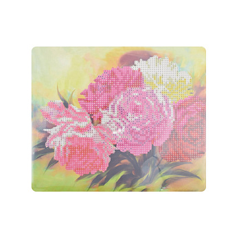 Набір алмазного живопису на картоні 25х21 см, Півонії (SXM-059099)
