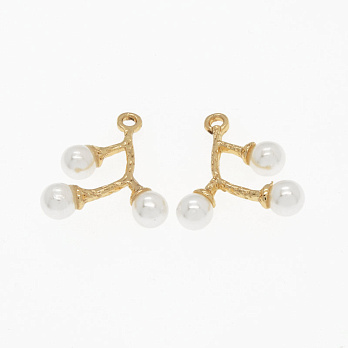 Підвіска метал. Гілка із пластиковими перлинами, 20х17 мм, Золото (POD-054756)