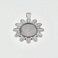 Основа кругла двостор. Квітка, 43х34 мм, 18 мм, Античне срібло (OSN-059464)