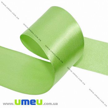 Атласна стрічка, 40 мм, Салатова світла (LEN-033642)