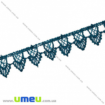 Кружево плетеное, 17 мм, Морская волна (LEN-010457)