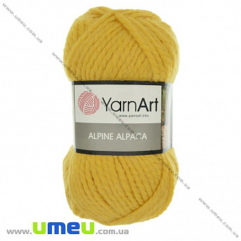 Пряжа YarnArt Alpine Alpaca 150 г, 120 м, Желтая 444, 1 моток (YAR-029616)