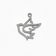 Підвіска з нерж. сталі Голуб, 17,5х13 мм, Темне срібло (STL-059171)