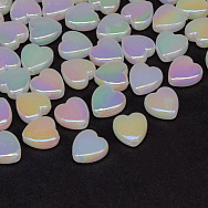 Бусины акриловые Сердце, 8,5х8,5 мм, Белые АВ (BUS-059814)