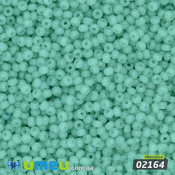 Бісер чеський №431/02164, Бірюзовий світлий, Алебастровий, 10/0 (BIS-014145)
