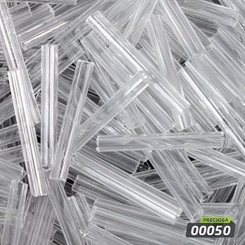 Бісер чеський Стеклярус 20 мм, №00050, Прозорий (BIS-059021)