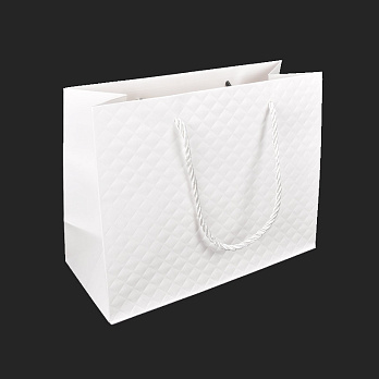 Подарунковий пакет Ромбики, 23х17,5х10 см, Білий (UPK-035626)