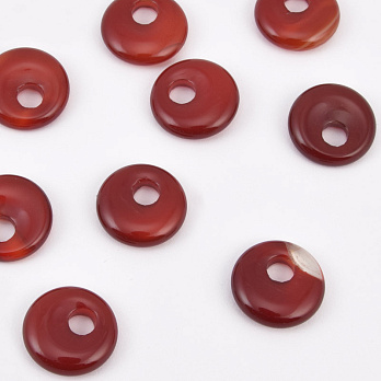 Підвіска Кругла, Натур. камінь Агат червоний, 14 мм (POD-057969)