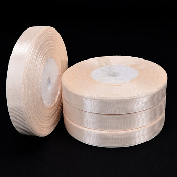 Атласная лента, 12 мм, Кремовая (LEN-052737)