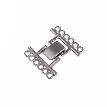 Застёжка на 6 нитей, 24х20 мм, Темное серебро (ZAM-013548)