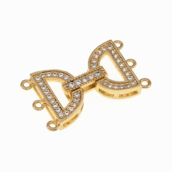 Застібка, 26х15 мм, Латунь із покриттям 18 kt, Куб. цирконій (ZAM-055442)