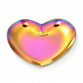 Декоративна тарілка із нерж. ст., 90х85х10 мм, Серце, Різнокольорова (INS-051980)