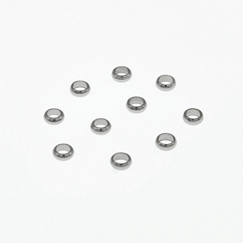 Бусины из нерж. стали Круглые плоские, 3,5х1,3 мм, Темное серебро (STL-058409)