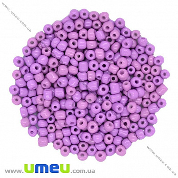 Бисер китайский крупный, 6/0, Сиреневый натуральный, 4 мм (BIS-015641)