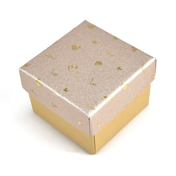 Коробочка Квадратна під колечко, 5х5х3,5 см, Золотиста (UPK-060581)