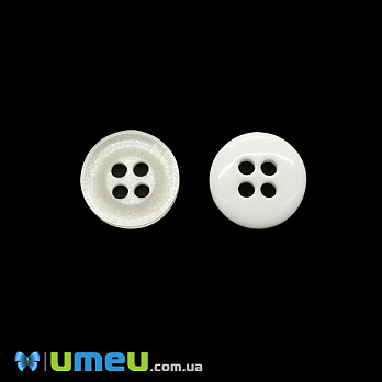 Пуговица пластиковая Круглая, 15 мм, Кремовая (PUG-046506)