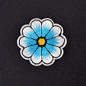 Термоаппликация Цветок, 4 см, Голубая (APL-060013)