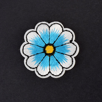 Термоаплікація Квітка, 4 см, Блакитна (APL-060013)