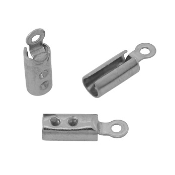 Зажим для шнура из нержавеющей стали, 10х3 мм, Темное серебро (STL-055825)