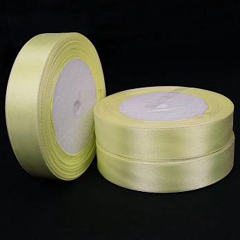 Атласная лента, 25 мм, Желтая светлая (LEN-055240)