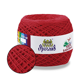 Пряжа Ярослав Бавовна 14/2, 50 г, 350 м, Красная 11 (YAR-058965)