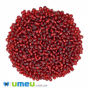 Бисер китайский средний, 8/0, Красный темный блестящий, 3 мм (BIS-039293)