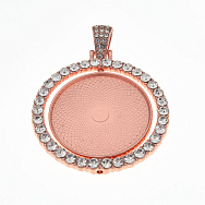 Основа кругла обертова зі стразами, 54х42 мм, 30 мм, Рожеве золото (OSN-059440)