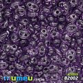 Бисер чешский Twin (Твин) №B2002, 2,5х5 мм, Фиолетовый прозрачный (BIS-026289)