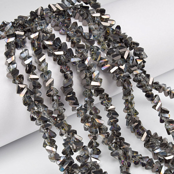 Бусины стеклянные скол (крошка), 6 мм, Серые темные (BUS-060945)