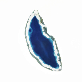 Срез Агата, Синий, 71х31 мм (POD-032448)