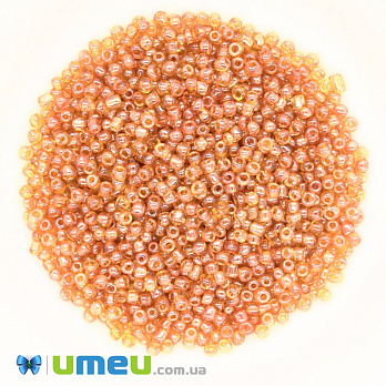 Бісер китайський середній, 8/0, Помаранчевий глазурований, 3 мм (BIS-037677)
