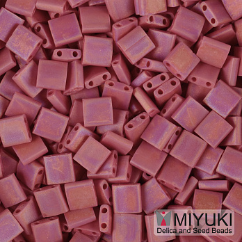 Бісер японський Miyuki TILA №408FR, 5х5 мм, Червоний матовий АВ (BIS-053202)