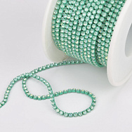 Стразовий ланцюг SS6 - 2,0 мм, М'ятний, Стрази скляні білі хамелеон (ZEP-061021)