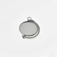 Основа кругла двостор. обертова, 31х24 мм, 20 мм, Темне срібло (OSN-059461)