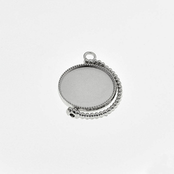 Основа кругла двостор. обертова, 31х24 мм, 20 мм, Темне срібло (OSN-059461)