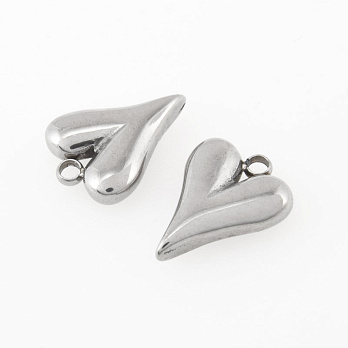 Підвіска з нерж. сталі Серце, 16х12 мм, Темне срібло (STL-058500)